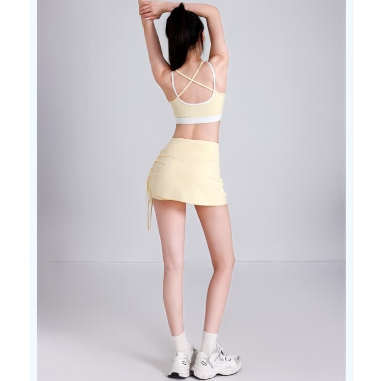 ArayaLady SportBra เสื้อบราโยคะ สปอร์ตบราออกกำลังกาย สายเดี่ยวไขว้หลัง ทรงใหม่สวยใส่สบาย รุ่น AB-JYMN190 รูปที่ 6