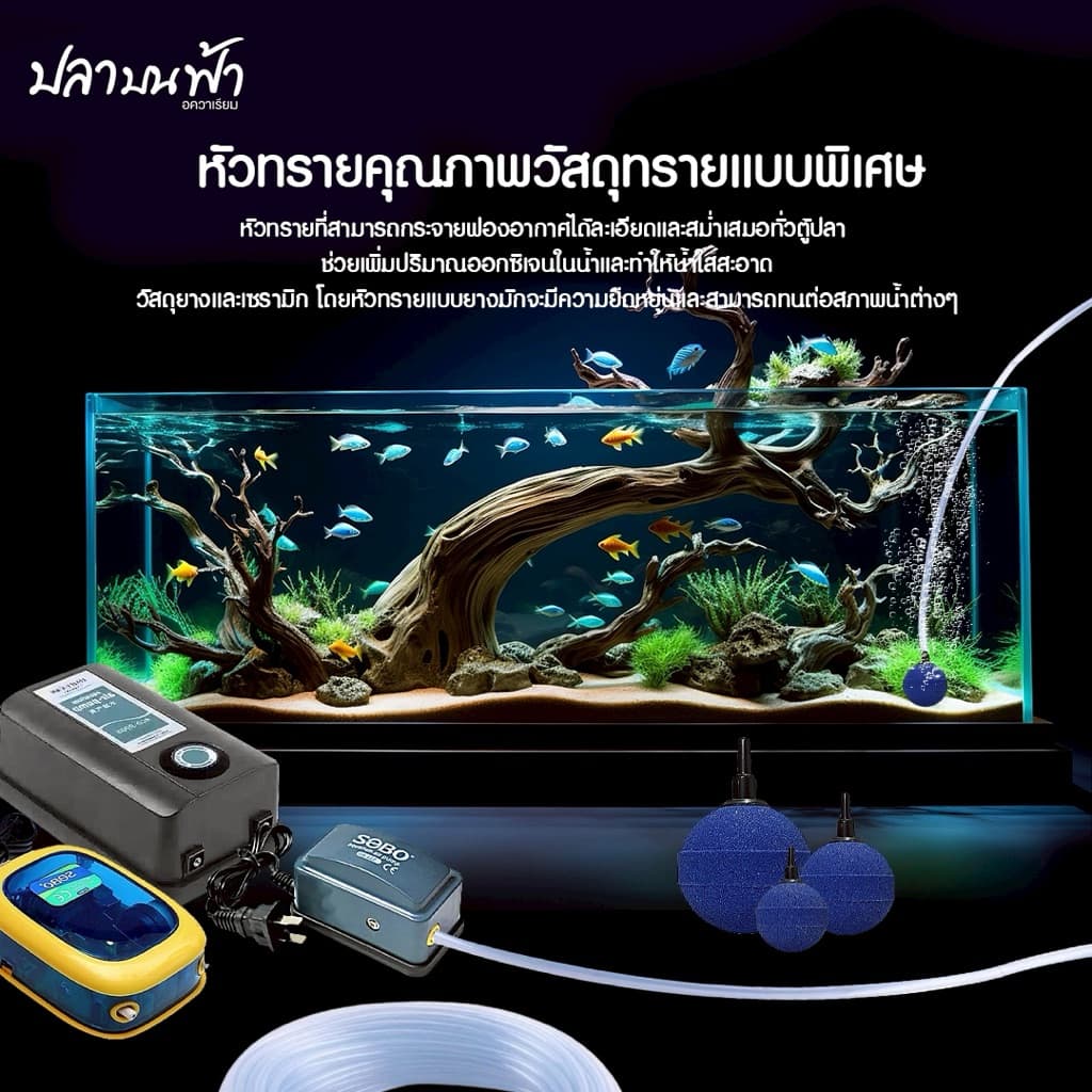 หัวทรายออกซิเจน ชนิดฟองละเอียด สำหรับตู้ปลา และบ่อปลา ช่วยกระจายออกซิเจนได้อย่างดี ใช้ได้กับปลาทุกชนิด รูปที่ 3