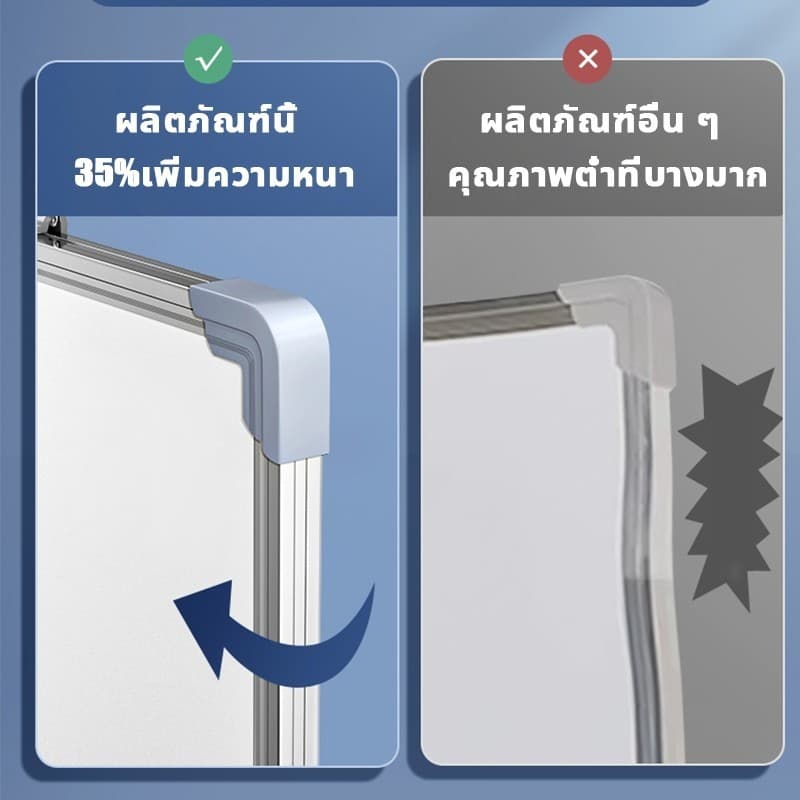 ไวท์บอร์ด Whiteboard กระดานไวท์บอร์ด 2 ด้าน กระดานเขียนลบได มีหลายขนาด สำหรับสำนักงานและห้องเรียน สามารถออกใบกำกับภาษีได รูปที่ 5
