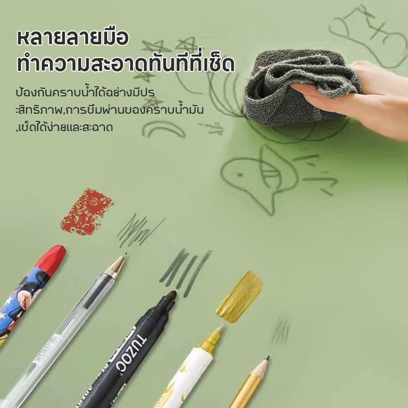 แผ่นรองโต๊ะ PU กันน้ำ กันคราบมัน เช็ดทำความสะอาดง่าย แผ่นรองซิลิโคน/PVC สำหรับคอมพิวเตอร์หรือโต๊ะอาหาร รูปที่ 7