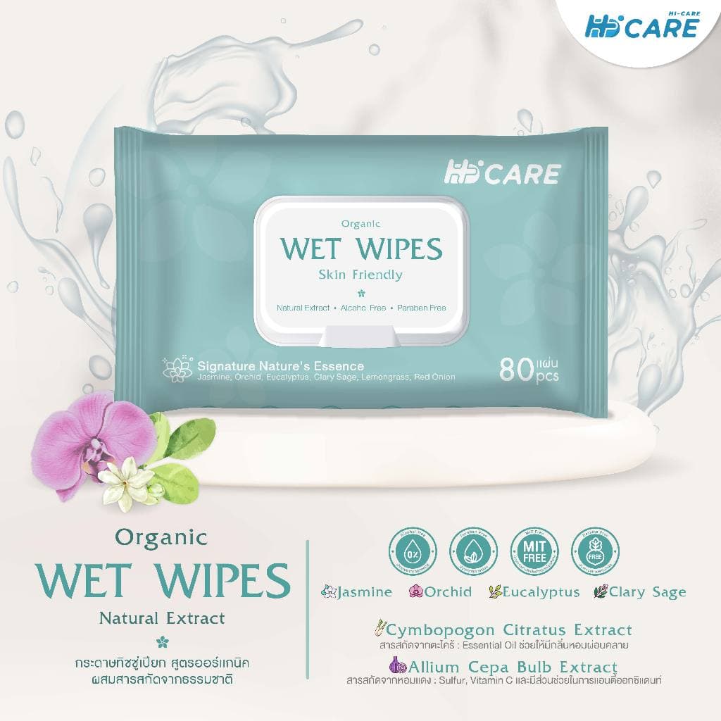 Hi-Care ทิชชู่เปียก แผ่นเช็ดทำความสะอาดผิวกาย Clean&Care รูปที่ 4