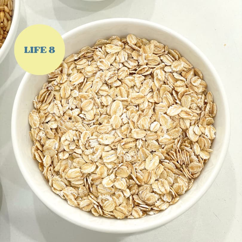 LIFE 8 ข้าวโอ๊ตรีดแบน มี อย. เกรดพรีเมียม Rolled Oat 1 kg. โอ๊ตรีดแบน รูปที่ 3
