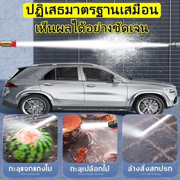 ปืนฉีดน้ำแรงดันสูง 23000mAh มีแบต2ก้อน ของแถม16ชิ้น เครื่องฉีดน้ำ ล้างรถได้สิบคัน ล้าง/รดน้ำไ รูปที่ 7