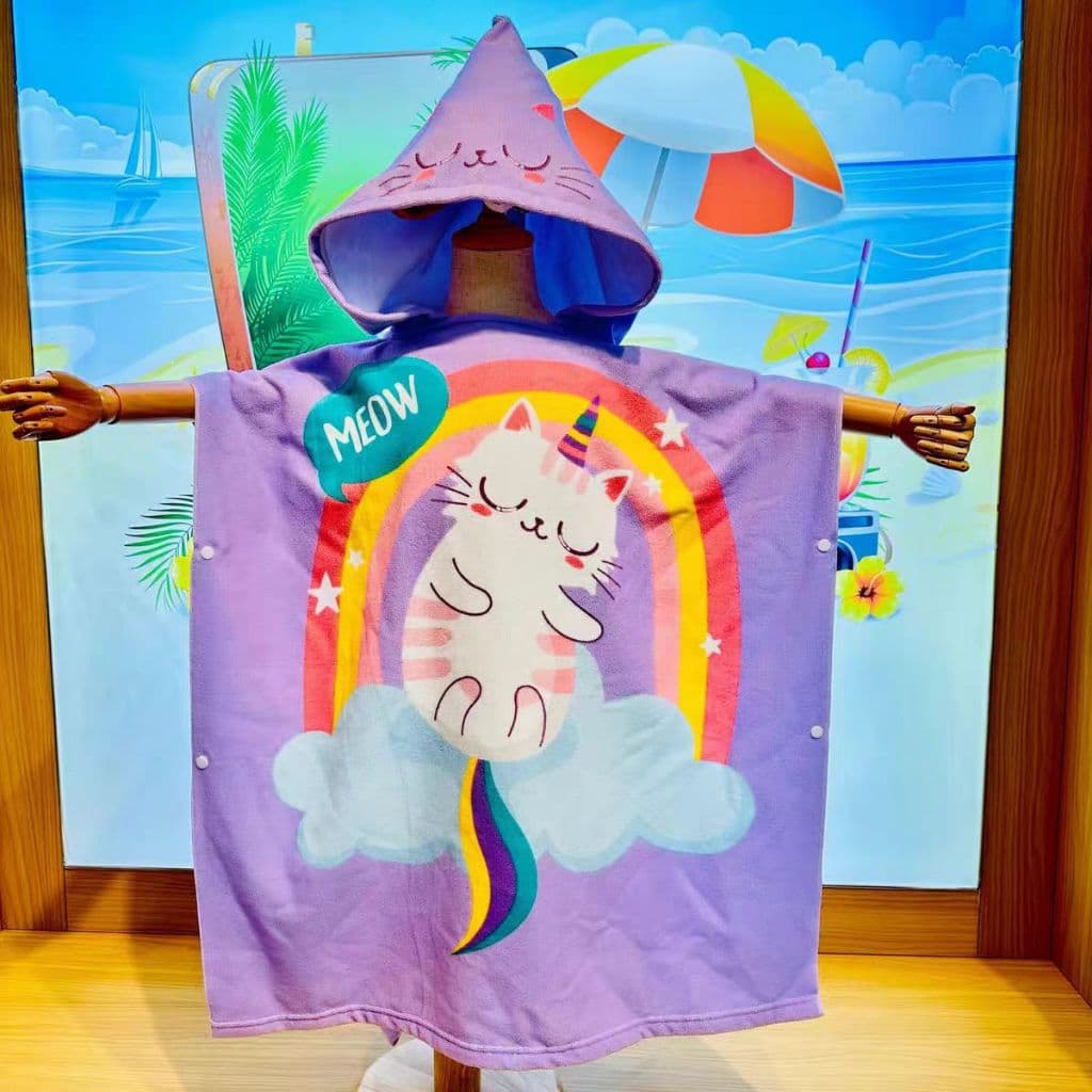 ผ้าขนหนูเด็ก ผ้าเช็ดตัวเด็ก ผ้าเช็คตัวแบบมีฮู้ด เสื้อคลุมว่ายน้ำเด็ก ผ้าคลุมอาบน้ำเด็กYF561 รูปที่ 2