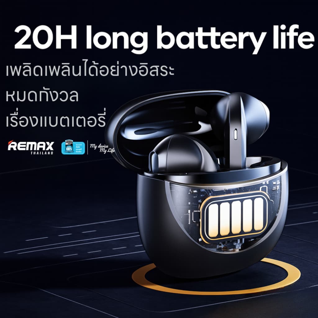 Remax Small Talk TWS W26 - หูฟังบลูทูธไร้สาย TWS รูปแบบ Earbuds เสียงคมชัด Hi-Resolution Audio รูปที่ 6