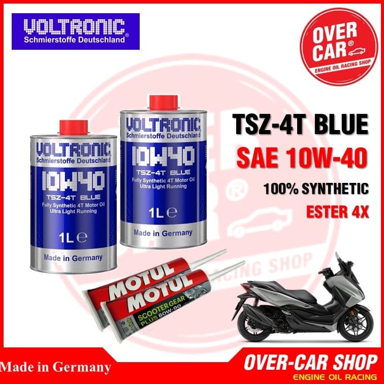 เซตน้ำมันเครื่อง VOLTRONIC 10W40 TSZ-4T ขนาด 1L. Fully Synthetic Ester สังเคราะห์แท้ สำหรับ Forza รูปที่ 3
