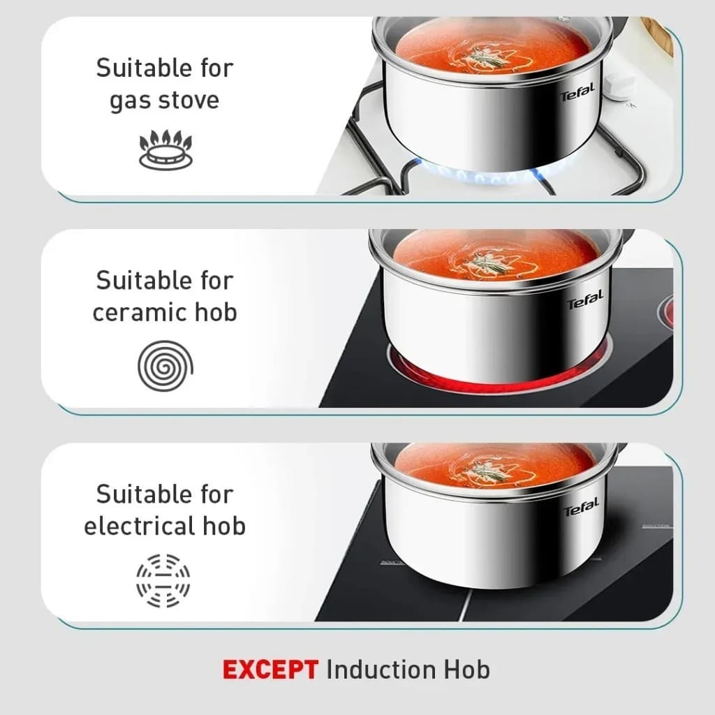 Tefal ชุดหม้อ Starter 6 ชิ้น รุ่น E325S695 :หม้อหู 24 ซม.+ ฝา หม้อหู 20 ซม.+ ฝา หม้อด้าม 16 ซม.+ ฝา รูปที่ 8