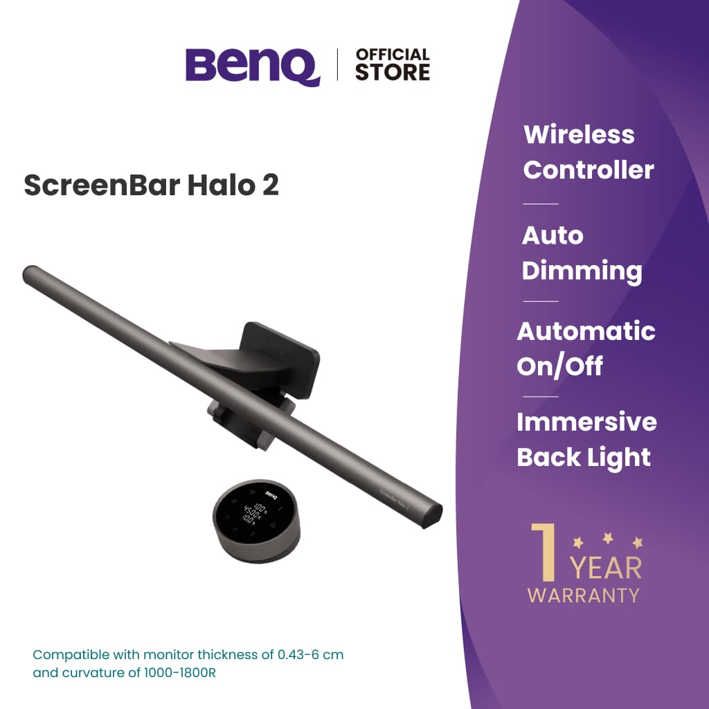 BenQ ScreenBar Halo 2 Computer Monitor Light Bar ไฟ LED สำหรับจอคอมพิวเตอร์