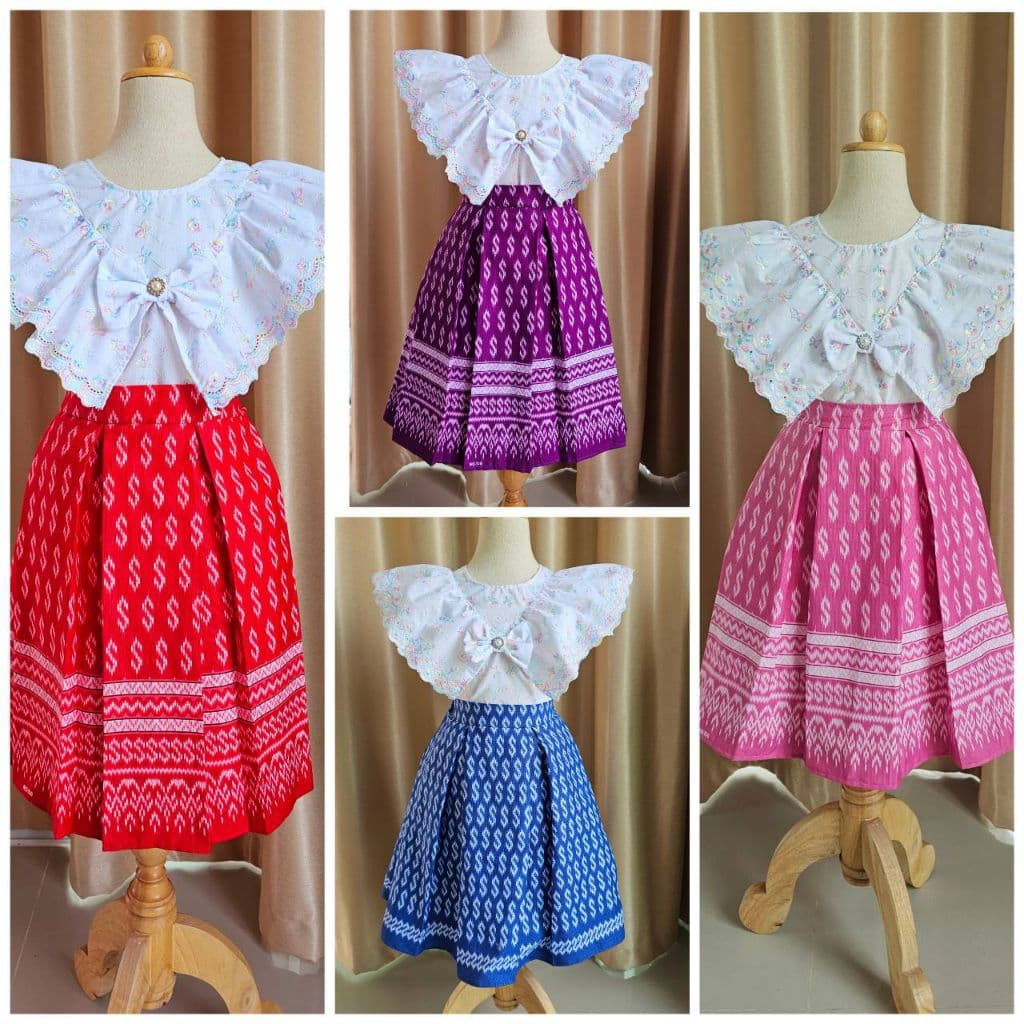 ชุดไทยเสื้อแต่งแขนระบายปักฉลุสีรุ้ง ตกแต่งโบว์ประดับมุก รูปที่ 7