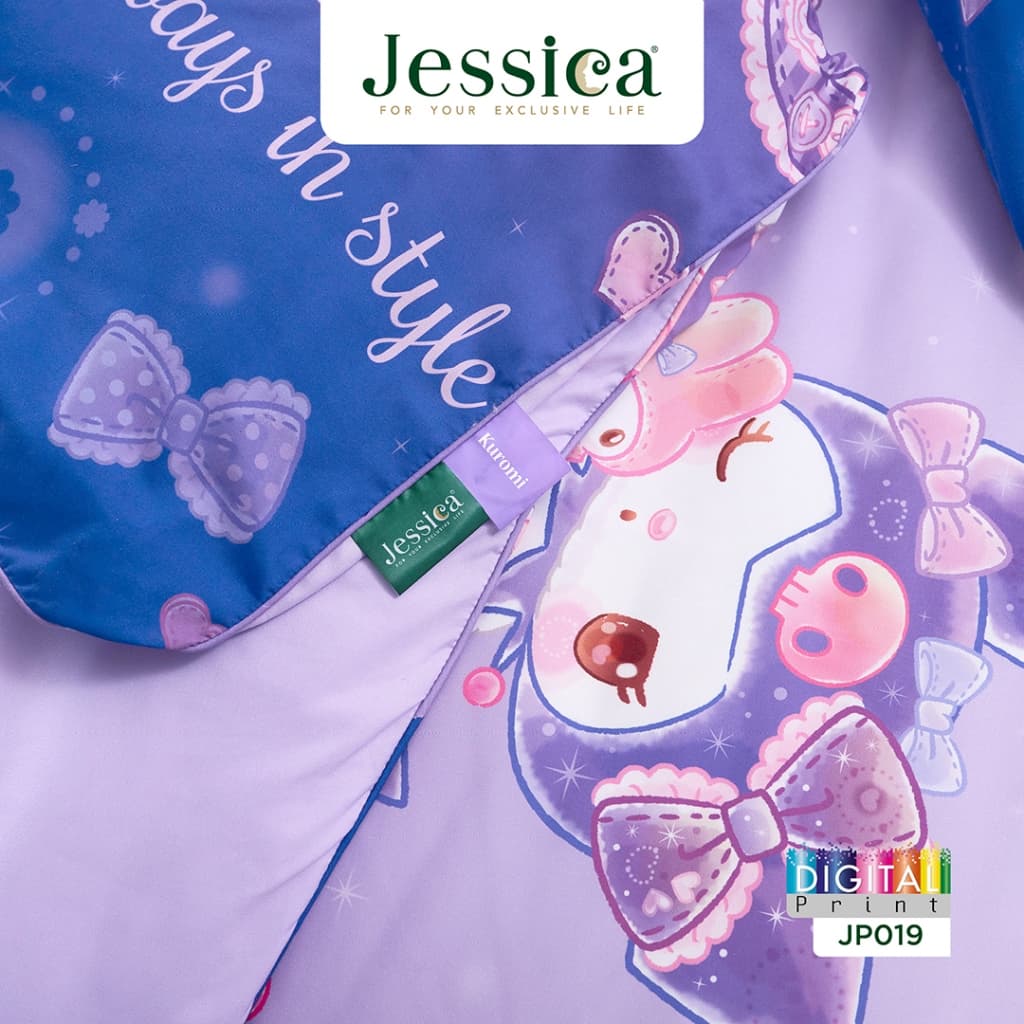 Jessica Kuromi JP019 ลิขสิทธิ์แท้ Sanrio คูโรมิ เจสสิก้า พิมพ์ลายดิจิตอล ชุดเครื่องนอน ผ้าปูที่นอน ผ้าห่มนวม รูปที่ 5
