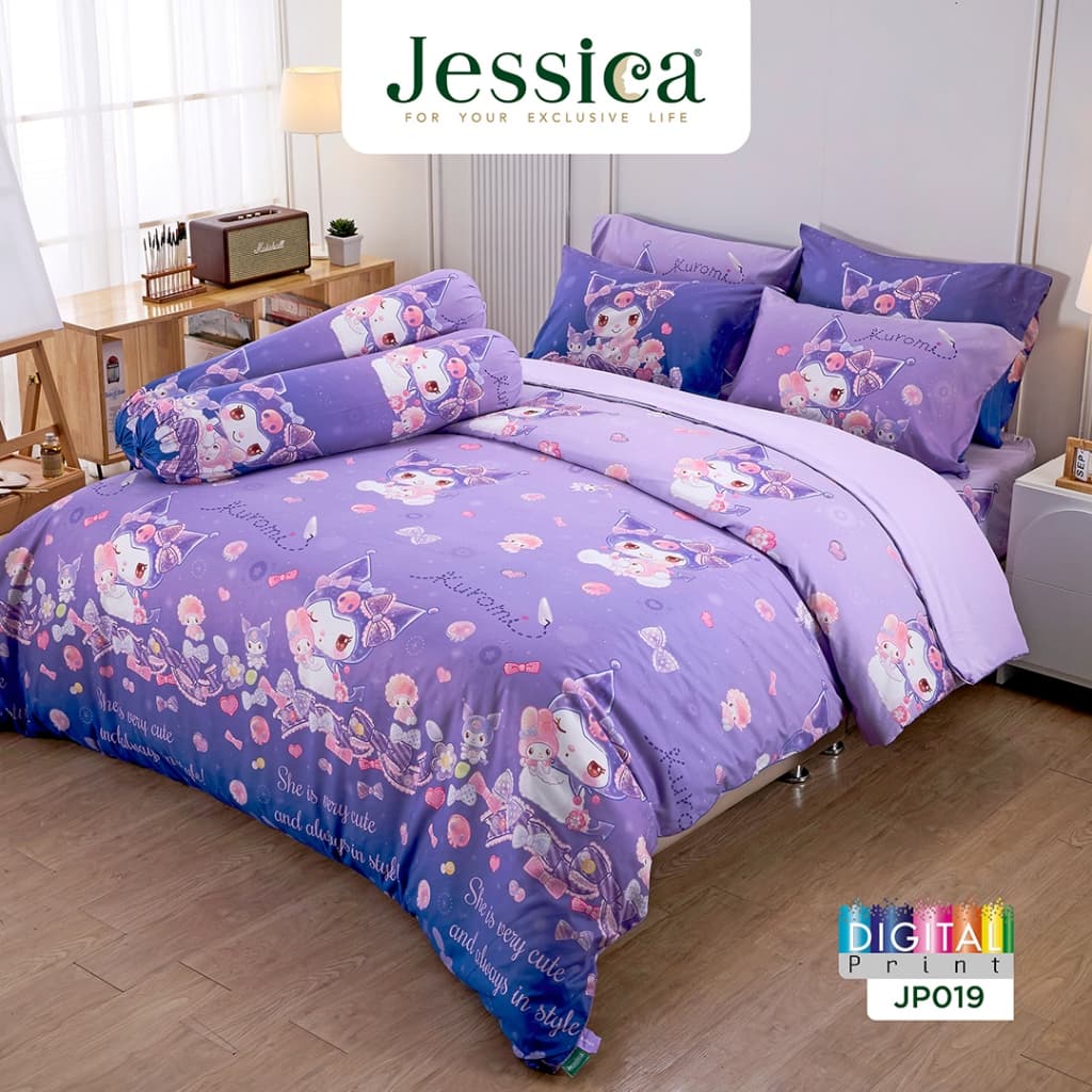 Jessica Kuromi JP019 ลิขสิทธิ์แท้ Sanrio คูโรมิ เจสสิก้า พิมพ์ลายดิจิตอล ชุดเครื่องนอน ผ้าปูที่นอน ผ้าห่มนวม รูปที่ 3