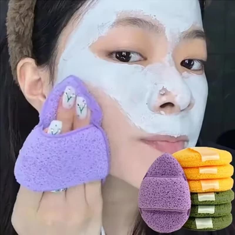ฟองน้ำเช็ดหน้า ขัดสิวเสี้ยน ล้างหน้า พัฟนุ่มฟองน้ําทําความสะอาด แบบพกพา ฟองน้ำทำความสะอาดใบหน้า รูปที่ 2
