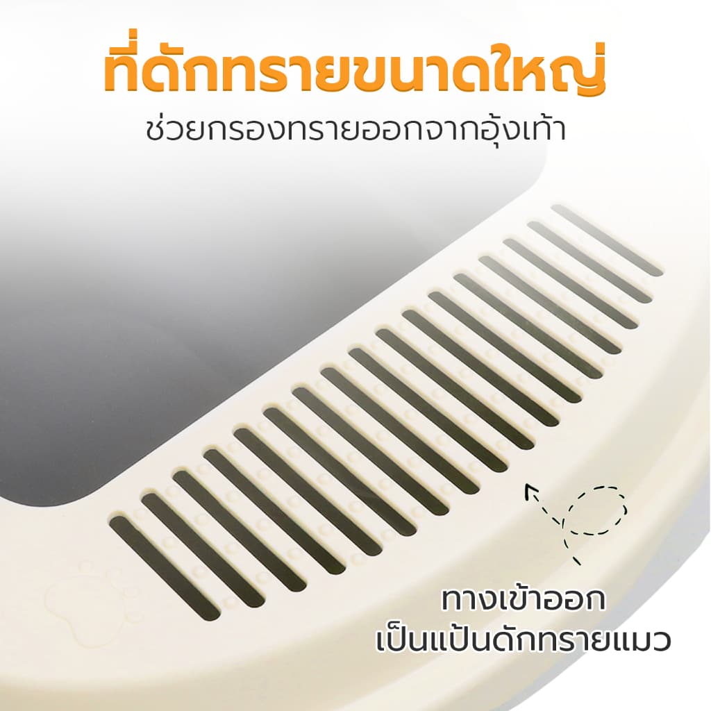 กระบะทรายแมว ห้องน้ำแมว รุ่นขอบสูง ระบายอากาศได้ ง่ายต่อการประกอบ แข็งแรง สำหรับสัตว์เลี้ยง รูปที่ 4