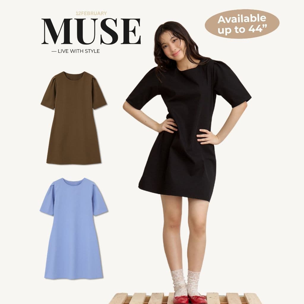 12FEBRUARY | MUSE DRESS เดรสเข้ารูป เอวสับผ้าคอตตอนอยู่ทรงอย่างดี ซิปหลัง รูปที่ 1