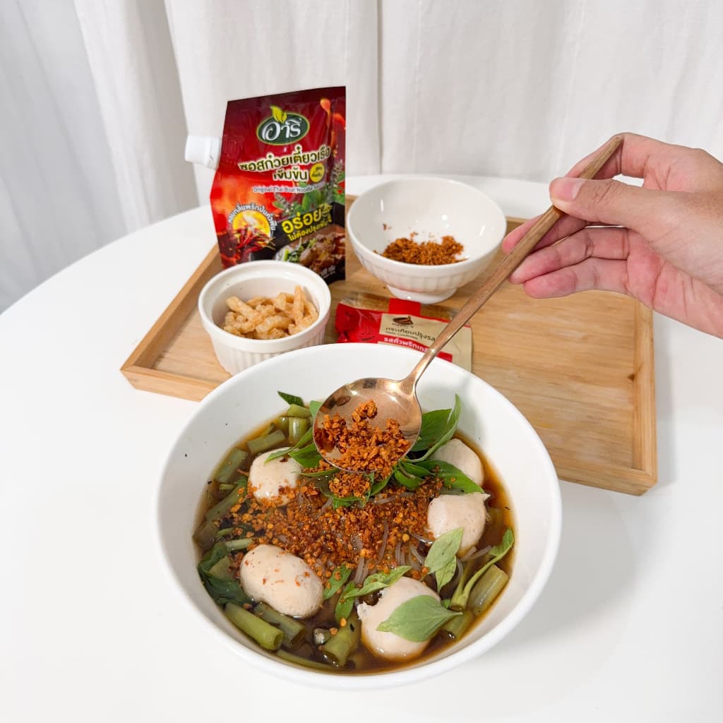 ซอสก๋วยเตี๋ยวเรือเข้มข้นตราอารี สูตรดั้งเดิม 100g ซอสก๋วยเตี๋ยวเรือสำเร็จรูป ก๋วยเตี๋ยวเรือทำเอง แค่เท คลุก พร้อมทาน รูปที่ 9