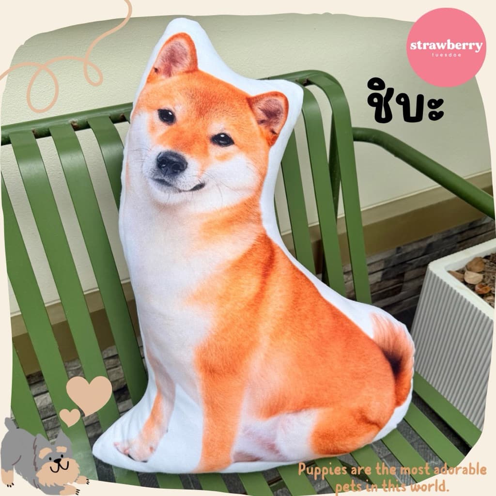 หมอนพิมพ์ลายเจ้าหมา ตุ๊กตาหมา หมอนหมา ขนาด60cm ใบใหญ่ สีสวยคมชัด สต็อคแน่น มีเก็บปลายทาง รูปที่ 3