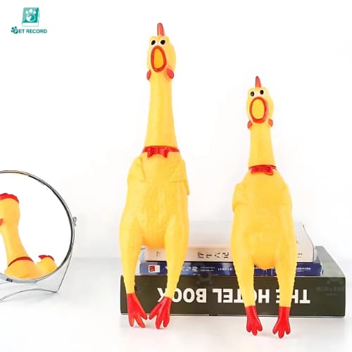 Pet Record ไก่โอ๊กร้องดัง ตุ๊กตาไก่ ของเล่นมีเสียง ของเล่นยางกัด รูปที่ 7