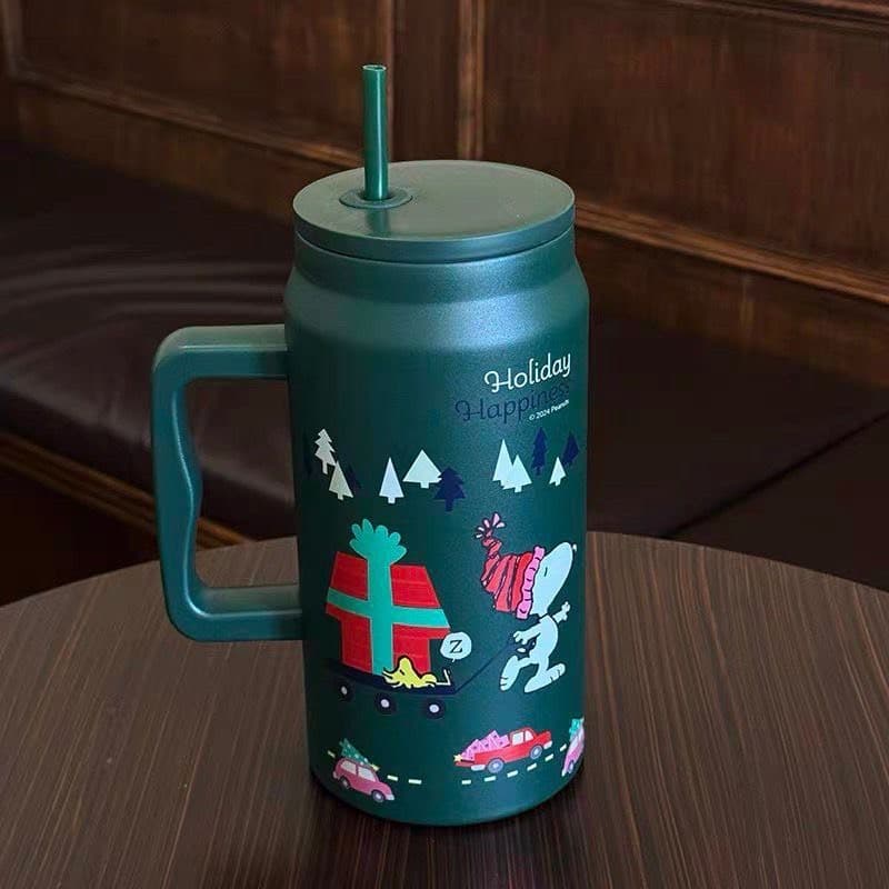 จากไทย Snoopy แก้วเก็บความเย็น ขนาดความจุ1500ml มีด้ามจับงานสเตนเลส304 เก็บความเย็นได้นาน รูปที่ 8
