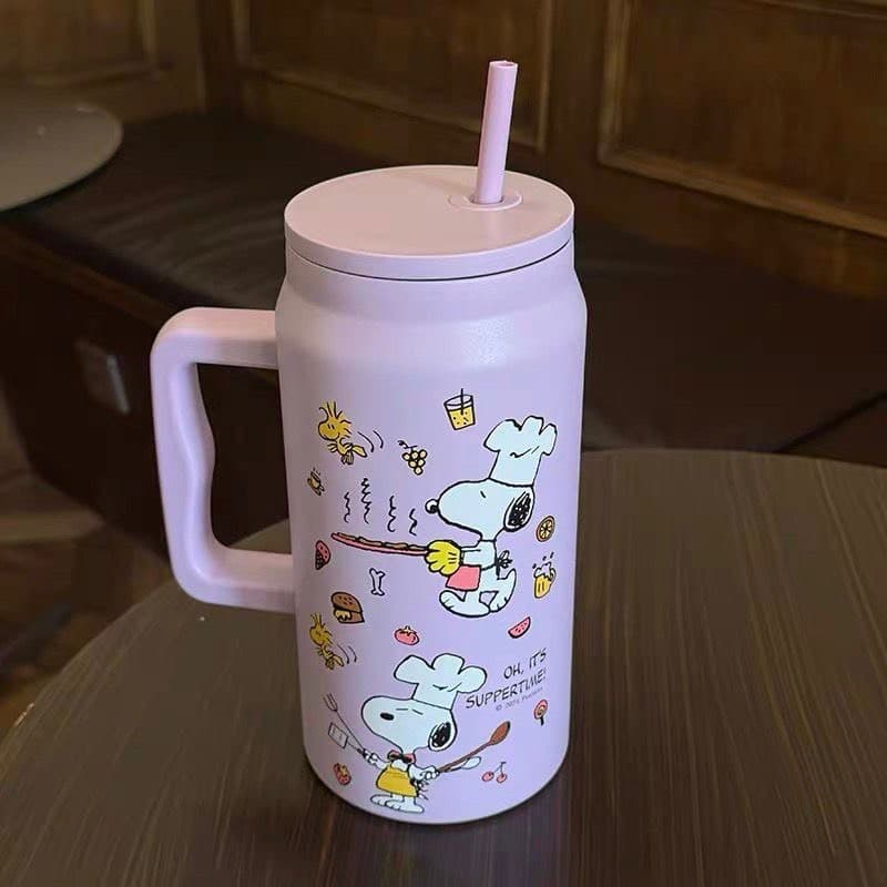 จากไทย Snoopy แก้วเก็บความเย็น ขนาดความจุ1500ml มีด้ามจับงานสเตนเลส304 เก็บความเย็นได้นาน รูปที่ 6
