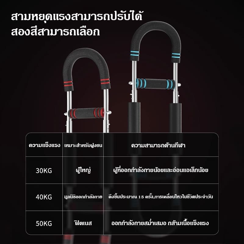 เทรนเนอร์แขนแบบปรับ ข้อมือปรับระดับแรง 2 ระดับอุปกรณ์บริหารมือ บาร์พลังงานสปริงสําหรับออกกําลังกายแขน/ไหล่/หน้าอก รูปที่ 9