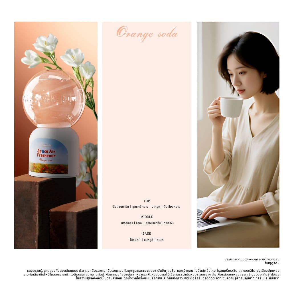 อโรมาเธอราพี น้ำหอมห้อง 350ml ฟอกอากาศ กลิ่นหอมติดทนนาน ตัวกระจายแสง 360° หัวกลับด้าน ดับกลิ่นห้องน้ำ รูปที่ 8