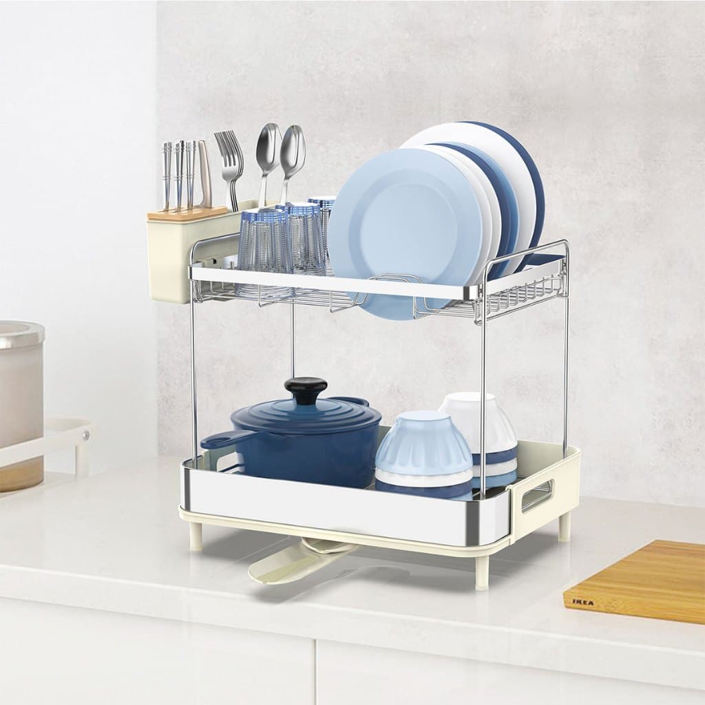 ที่คว่ำจานสเตนเลสพร้อมถาดรอง 2 ชั้น KASSA HOME รุ่น WK810449-1 ขนาด 46.6 x 32.2 x 41.1 ซม. รูปที่ 5