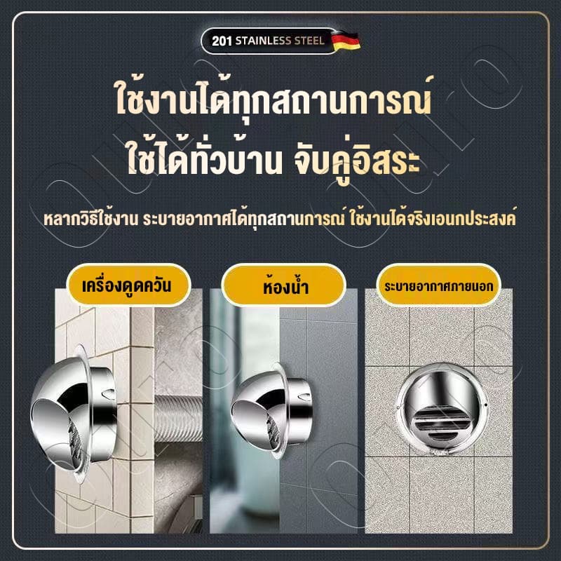 ส่งถุงกรู ฝาครอบช่องระบายอากาศ 4/6/8/10/12นิ้ว สแตนเลส เครื่องดูดควัน พร้อมตะแกรงกันแมลง หน้ากากช่องระบายอ รูปที่ 4