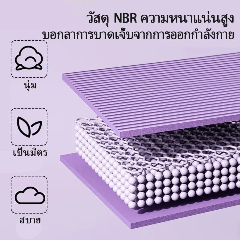 เสื่อโยคะ หนา10/15/20 มม กันลื่น เบาะรองออกกำลังกาย ยืดหยุ่นดี กันน้ำ ลดเสียงรบกวน yoka mat รูปที่ 6