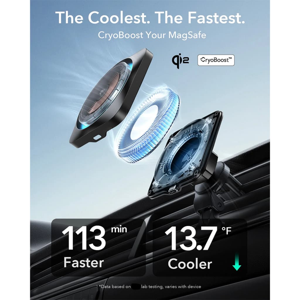 ESR - แท่นชาร์จไร้สายในรถ รุ่น Qi2 Wireless Car Charger with CryoBoost รูปที่ 4