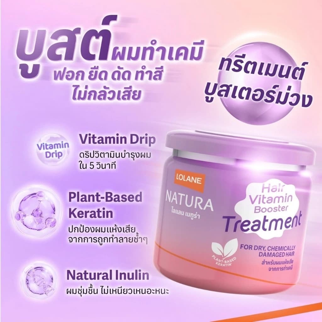 โลแลน ทรีทเม้นท์ บูสเตอร์ Lolane Natura Hair Vitamin Booster Treatment รูปที่ 7