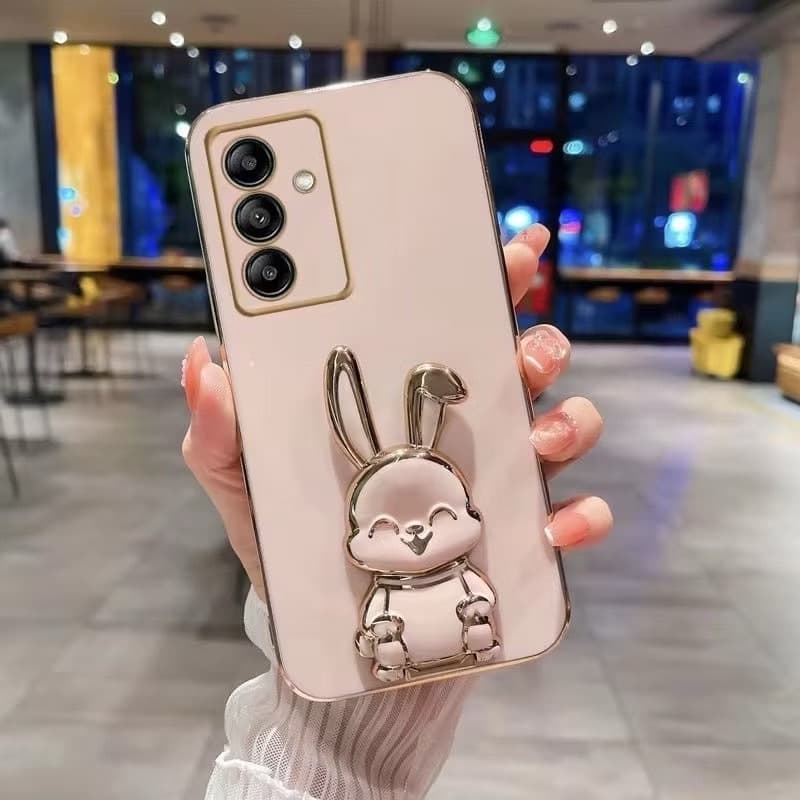 ตั้งได้ หมุนได้ เคส กระต่าย สำหรับ Samsung A17 A27 A57 A37 A16 A36 A56 S24FE S25FE A55 A25 A35 ลายการ์ตูน หรูหรา รูปที่ 3