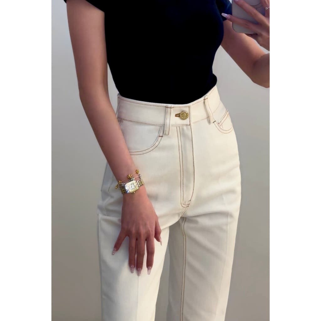 OWN MONEY The Frame Jeans กางเกงยีนส์เก็บทรงผู้หญิง รูปที่ 1