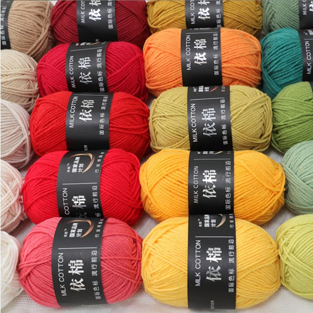 ไหมพรมคอตตอนนม 4ply น้ำหนัก50กรัม milk cotton yarn ไม่ระคายผิว จากไทย รูปที่ 9