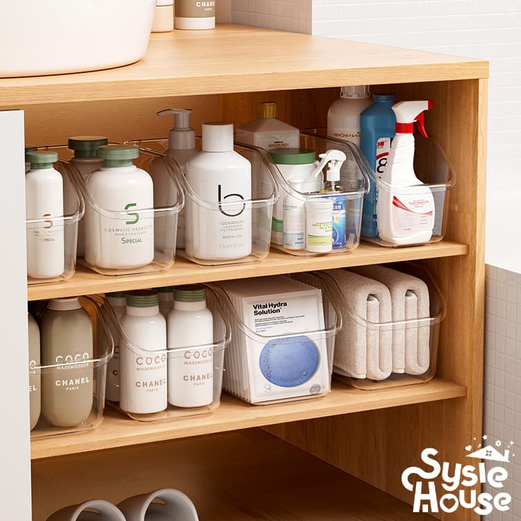 Sysie House กล่องเก็บของใส กล่องจัดระเบียบ มีล้อ เคลื่อนที่ง่าย กล่องพลาสติกเก็บของ เก็บเครื่องสําอางค์ ที่เก็บของในครัว รูปที่ 5