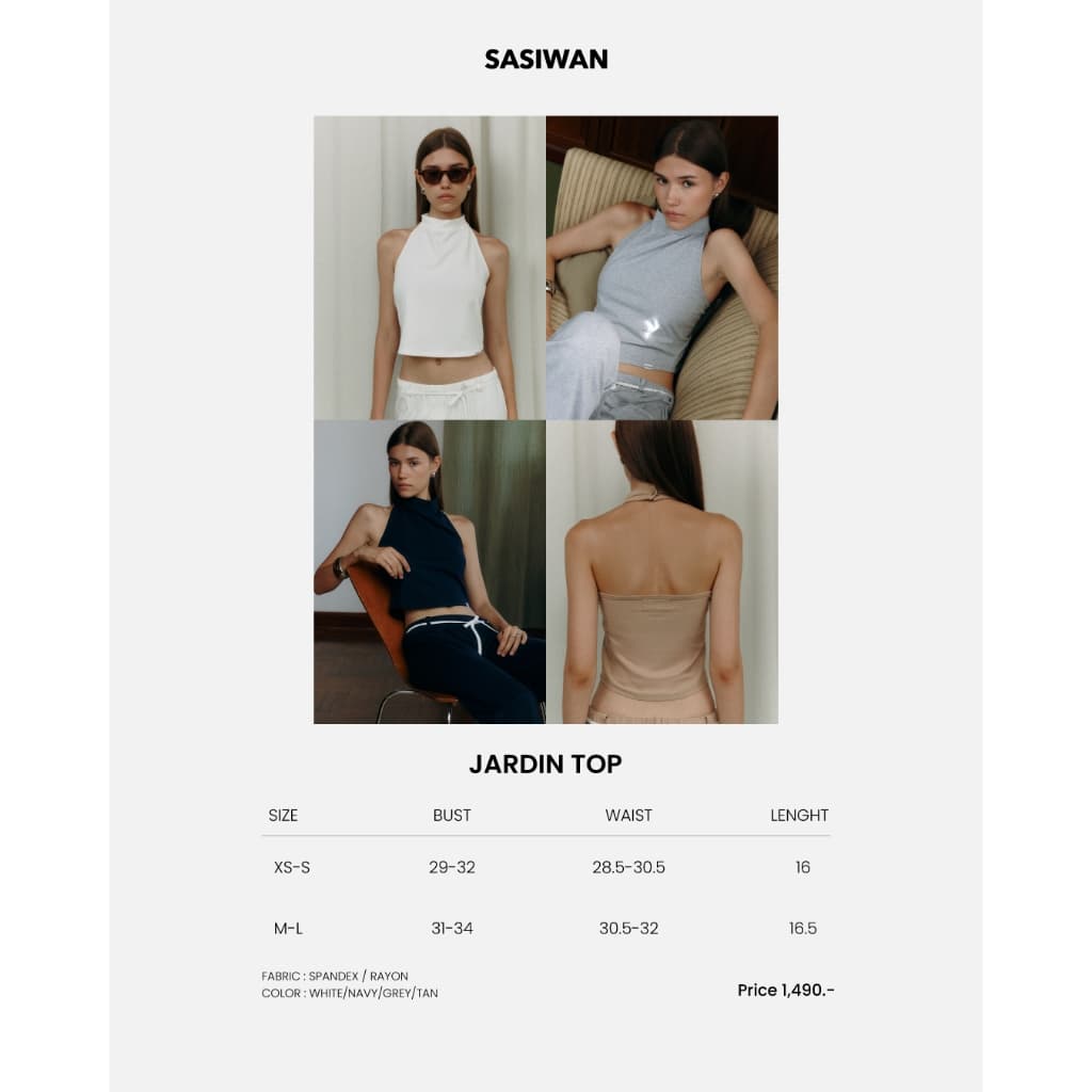 Jardin Top - เสื้อกล้ามคล้องคอเปิดหลัง รูปที่ 9