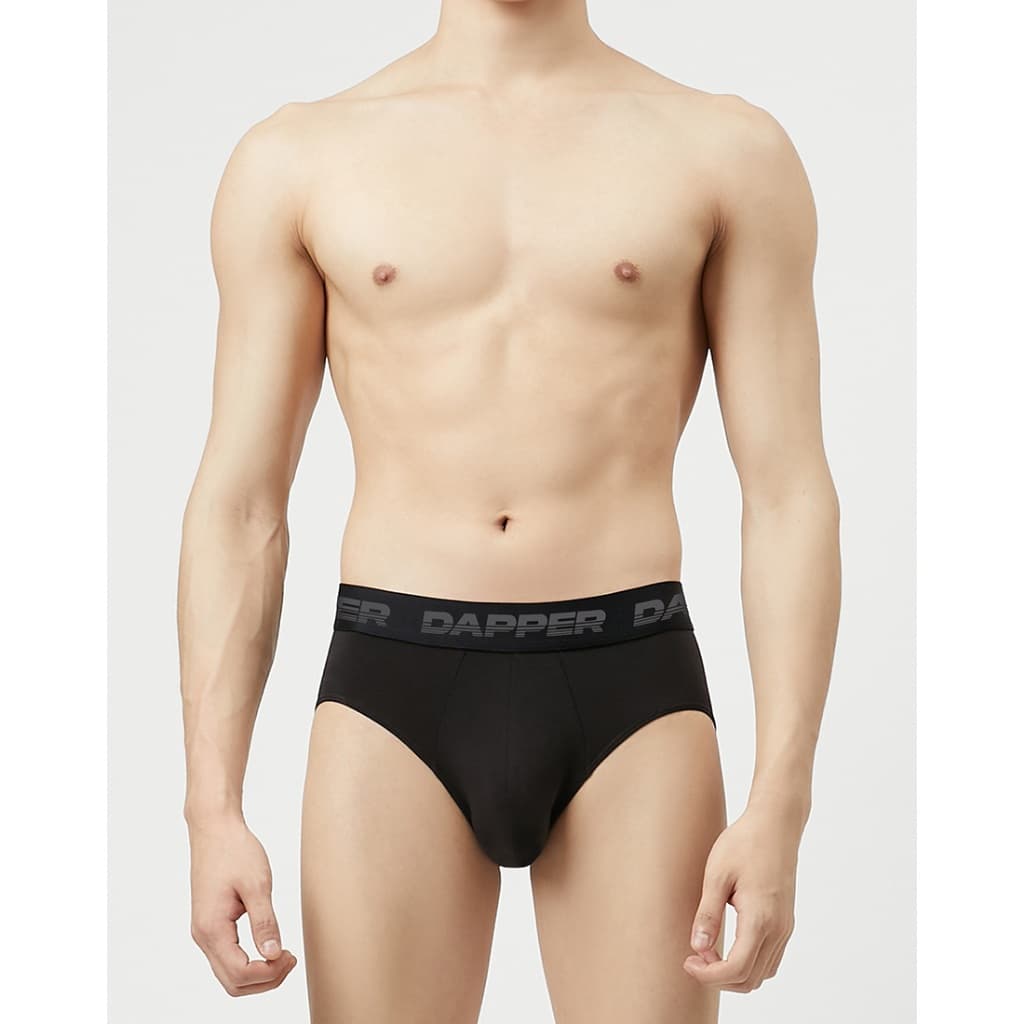 DAPPER แพ็ค 2 ชิ้น กางเกงชั้นในชาย Dapper Ultraflex ทรง Briefs สีดำ รูปที่ 6