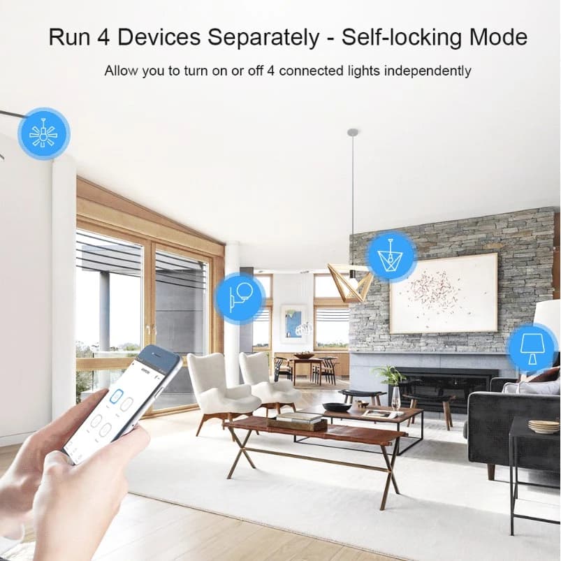 Sonoff 4CH R3 สวิตช์ Wi-Fi สามารถควบคุมเปิดปิด ตั้งเวลาผ่านสมาร์ทโฟน รูปที่ 3