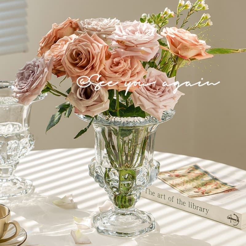 OurHome แจกันแก้วสไตล์โรมันยุโรป European Roman-style glass vase ของแต่งบ้าน พร็อพถ่ายรูป ร้านกาแฟ ร้านอาหาร รูปที่ 5