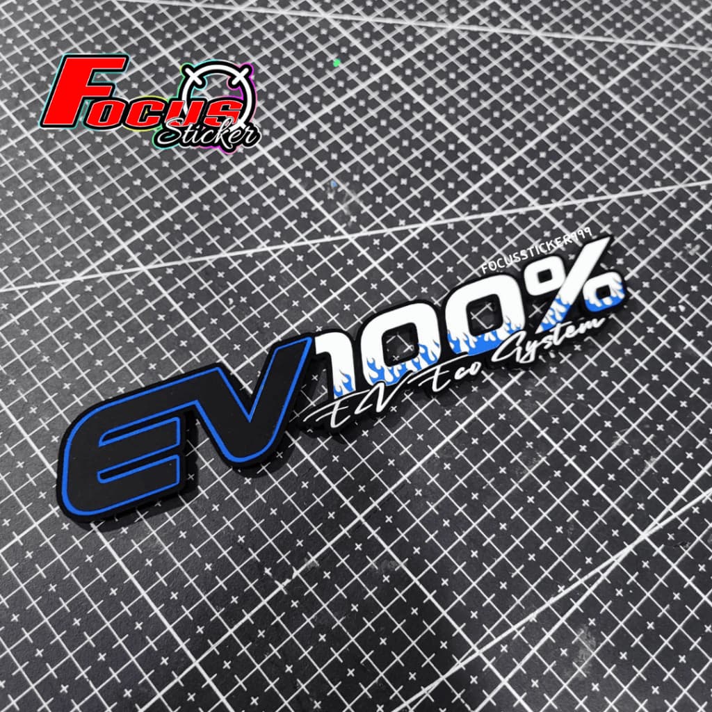 สติกเกอร์โลโก้ EV100% สำหรับติดรถจักรยานไฟฟ้า,จักรยานไฟฟ้าแม่บ้าน,สกู๊ตเตอร์ไฟฟ้า งานตัวนูน สั่งทำสีพิเศษได้ รูปที่ 5