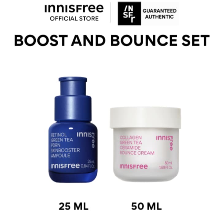 Innisfree Boost & Bounce Set Retinol PDRN 25ml.+Collagen Cream 50ml เซตบูสท์ผิวโกลว์ รูปที่ 2
