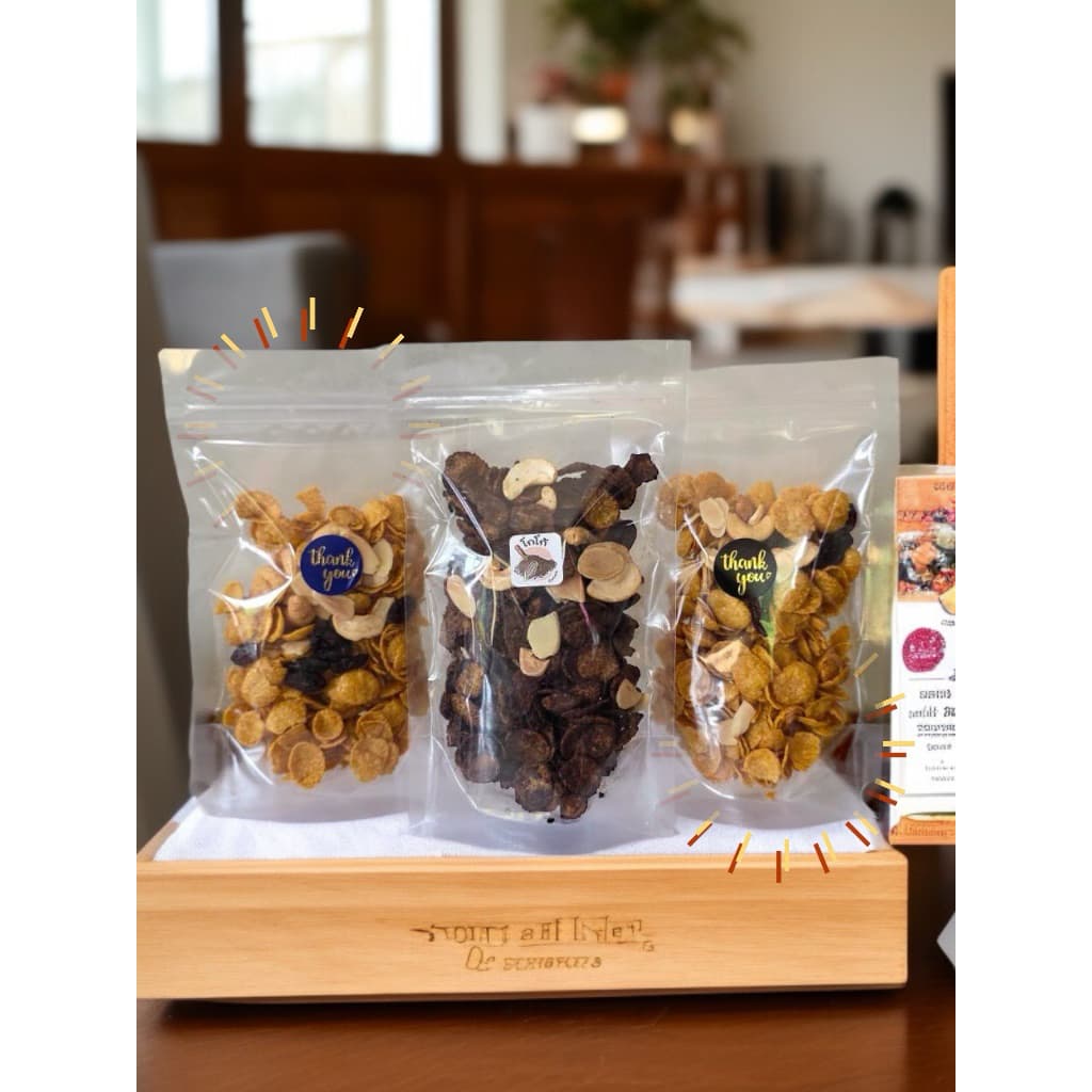4ถุง100 เพิ่มปริมาณ 60g.คาราเมล คอนเฟลก Caramel cornflakes รูปที่ 2