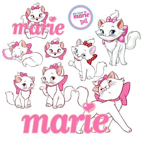 ตัวรีดสติกเกอร์แมวมารี Marie รีดง่ายแผ่นฟิมล์รีดร้อน รูปที่ 1
