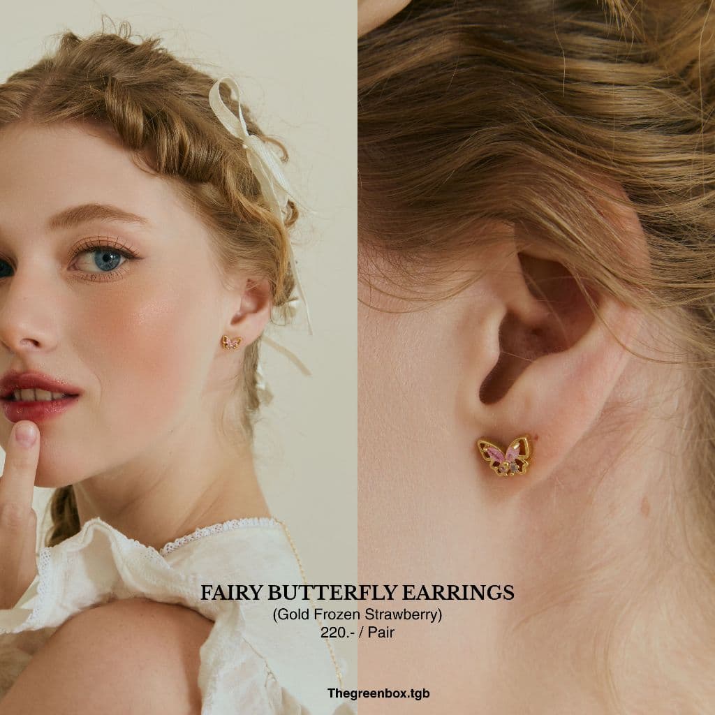 ต่างหู Fairy Butterfly Earrings ต่างหูผีเสื้อ - The Green Box รูปที่ 3