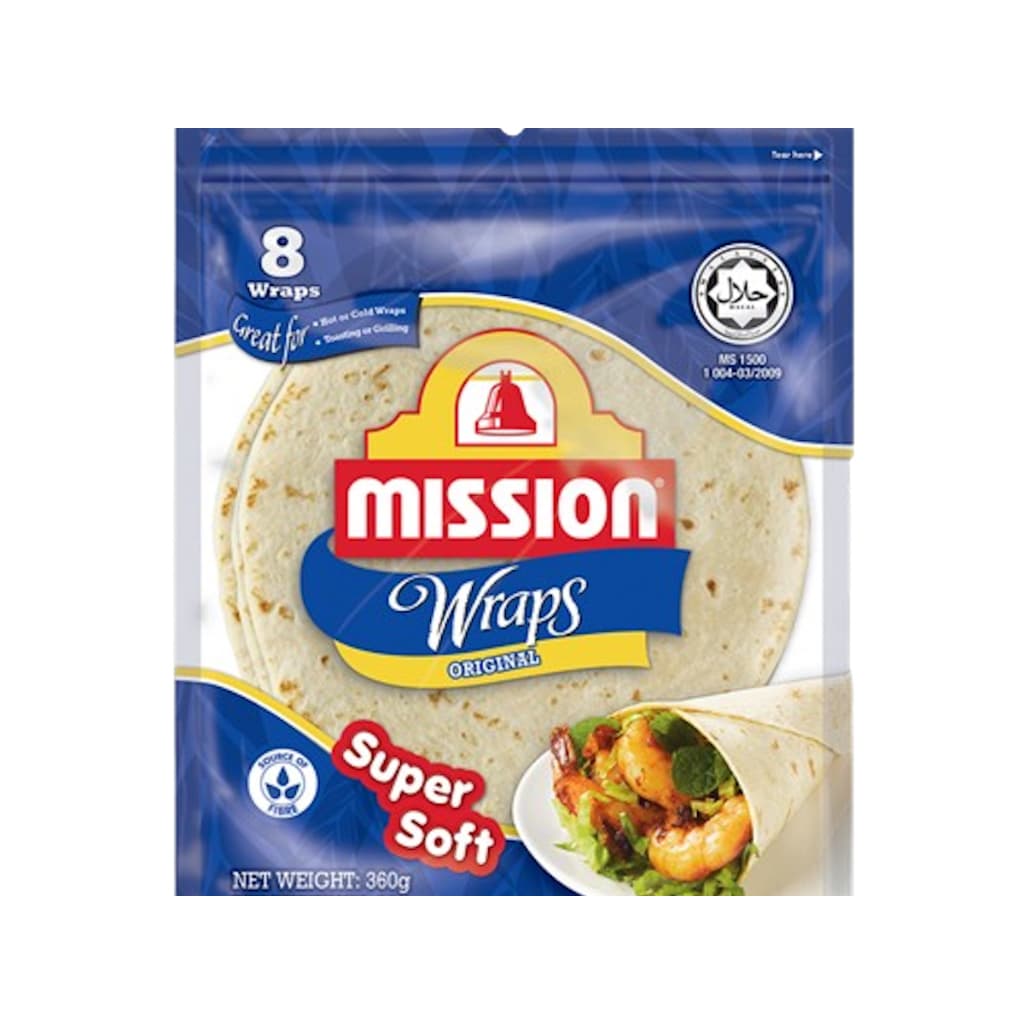 แป้งตอติญ่ามิชชั่นMission รสดั้งเดิม 360g เจ แป้งทำแรปโรล ทาโก้ ทำอาหารเม็กซิกัน รูปที่ 1
