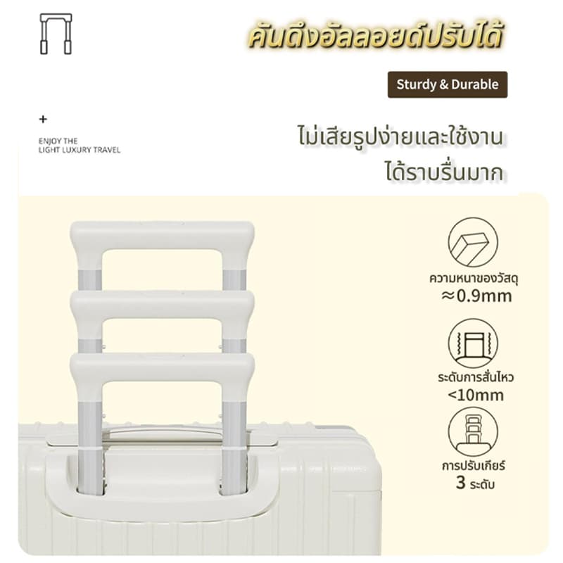 กระเป๋าขึ้นเครื่อง 18 นิ้ว กระเป๋าเดินทาง อลูมิเนียมแข็งแรงพร้อมที่แขวน 360° วงล้อ รูปที่ 6