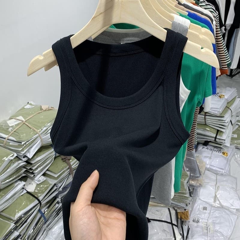 mm_home8 เสื้อกล้าม ไม่มีบราในตัว ไม่มีฟองน้ำ ผ้ายืดตามตัว ทรงสวยสวมใส่สบาย แมตลุคง่ายได้หลายสไตล์ รูปที่ 4