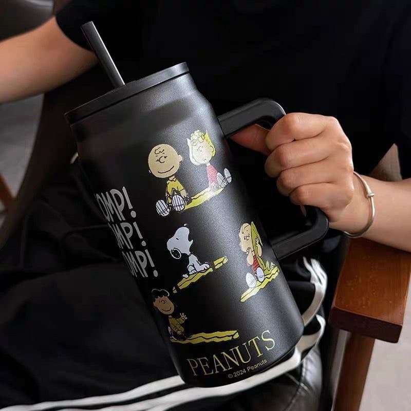 จากไทย Snoopy แก้วเก็บความเย็น ขนาดความจุ1500ml มีด้ามจับงานสเตนเลส304 เก็บความเย็นได้นาน รูปที่ 9
