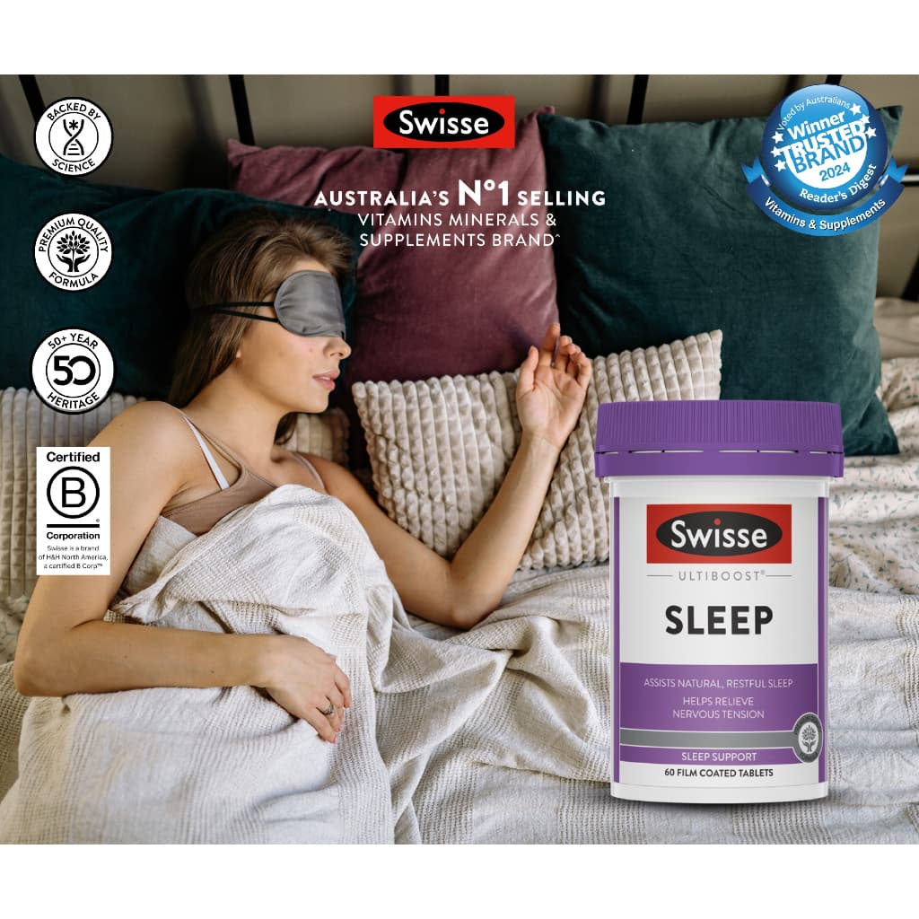 Swisse Sleep สมุนไพรช่วยการนอน ขวดใหญ่100เม็ด EXP10/2028 รูปที่ 2