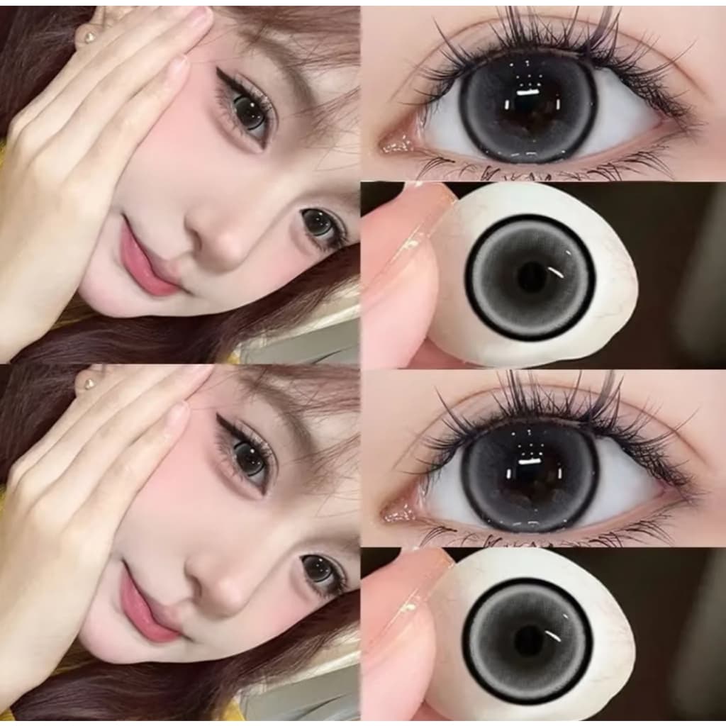 UYAAI คอนแทคเลนส์ pearl grey บิ๊กอาย ตาโต คอนแทคเลนส์รายเดือน big eye 14.5 มม คอนแทคเลนส์สีเทา รูปที่ 1
