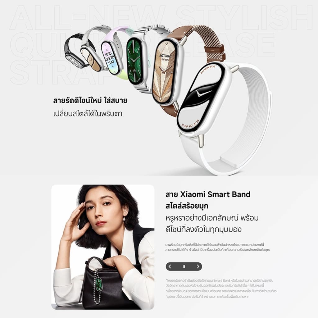 Xiaomi Mi Band 10/10 Pro นาฬิกาสมาร์ทวอทช์ การวัดออกซิเจนในเลือด หน้าจอ1.72"60Hz AMOLED การปรับความสว่างได้อัจฉริยะ รูปที่ 7